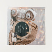 Eenvoudige neutrale digitale zwangerschapsaankondi wandkleed (Voorkant (horizontaal))