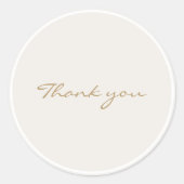Eenvoudige neutrale elegante dank u bruiloft Stick Ronde Sticker (Voorkant)
