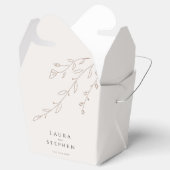 Eenvoudige Neutrale Ivoor Botanische Bruiloft Bedankdoosjes (Geopend)
