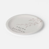 Eenvoudige neutrale ivoor bruiloft papieren bordje (Gekanteld)