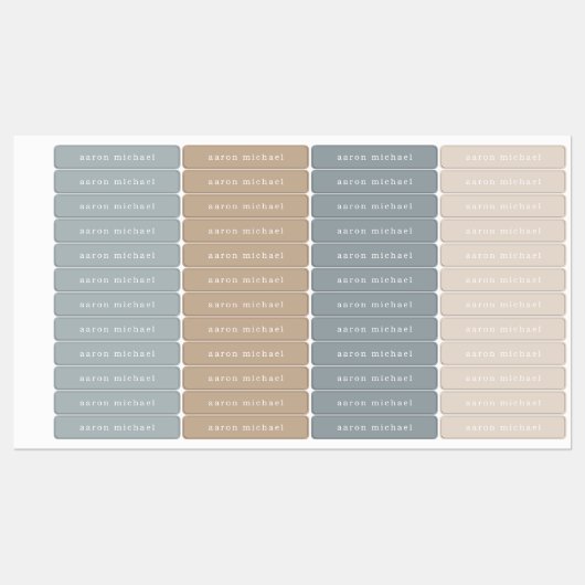 Eenvoudige neutrale Kinder naamlabels Labels (Vel)