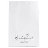 Eenvoudige neutrale, persoonlijke bridesmaïde tas  medium cadeauzakje (Voorkant)