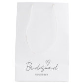 Eenvoudige neutrale, persoonlijke bridesmaïde tas  medium cadeauzakje (Achterkant)