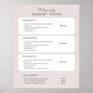 Eenvoudige Neutrale Prijslijst Sjabloon Poster