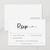 Eenvoudige neutrale RSVP-kaart met keuze uit maalt Kaart (Voorkant / Achterkant)