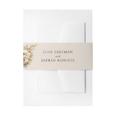 Eenvoudige neutrale rustieke bruine bloemenbruilof uitnodigingen wikkel (Voorkant Voorbeeld)