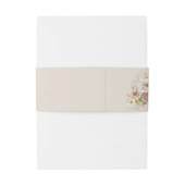 Eenvoudige neutrale rustieke bruine bloemenbruilof uitnodigingen wikkel (Achterkant Voorbeeld)