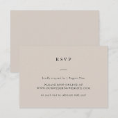 Eenvoudige neutrale tekst Alleen legant Wedding We RSVP Kaartje (Voorkant / Achterkant)
