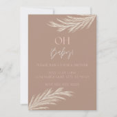 Eenvoudige Neutrale Tonaal Boho Douche Uitnodiging (Voorkant)