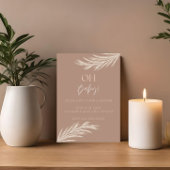 Eenvoudige Neutrale Toon Boho Douche Uitnodiging