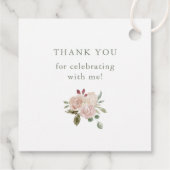 Eenvoudige neutrale Waterverf bloemen eerste gemee Bedankjes Labels (Achterkant)