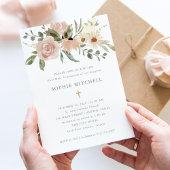 Eenvoudige neutrale Waterverf bloemen eerste gemee Kaart