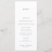 Eenvoudige neutrale zwarte witte trouwmenu menu (Voorkant)