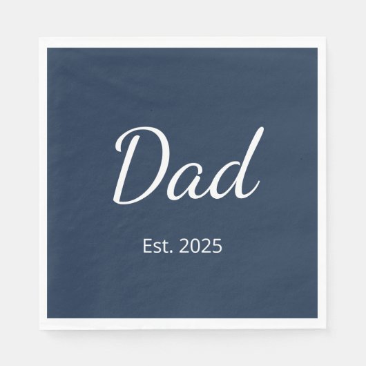 Eenvoudige New Pap Minimalist Blue Vaderdag Party Servet (Voorkant)