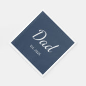 Eenvoudige New Pap Minimalist Blue Vaderdag Party Servet (Hoek)