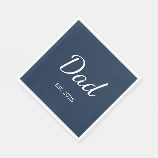 Eenvoudige New Pap Minimalist Blue Vaderdag Party Servet (Hoek)