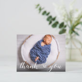 Eenvoudige Nieuwe Baby Aankondiging Dank u Briefkaart (Staand voorkant)