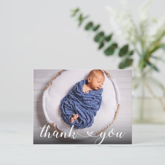 Eenvoudige Nieuwe Baby Aankondiging Dank u Briefkaart (Staand voorkant)