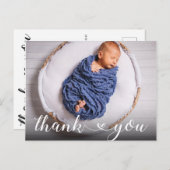 Eenvoudige Nieuwe Baby Aankondiging Dank u Briefkaart (Voorkant / Achterkant)