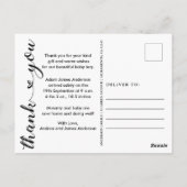 Eenvoudige Nieuwe Baby Aankondiging Dank u Briefkaart (Achterkant)