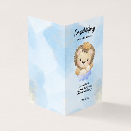 Eenvoudige nieuwe Baby Boy baby felicitatiekaarten Kaart (Buitenkant)