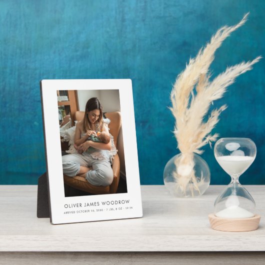 Eenvoudige nieuwe baby en mam foto fotoplaat (Zijkant)