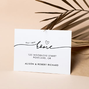 Eenvoudige Nieuwe Home Nieuw Adres Verhuisaankondi Briefkaart