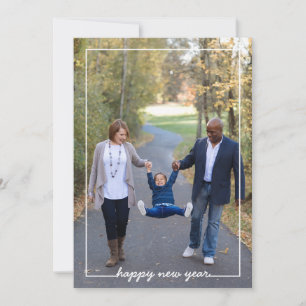 Eenvoudige Nieuwjaar foto kaart overlay + confetti