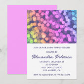 Eenvoudige nieuwjaarsuitnodiging Confetti Rainbow Kaart (Voorkant / Achterkant)