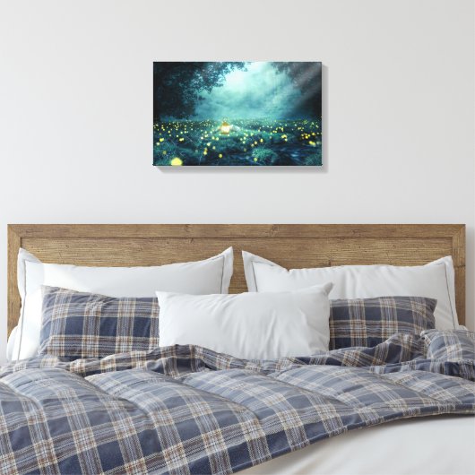 Eenvoudige Night Forest Glowworm Lantaarn Canvas P (Insitu (Slaapkamer))