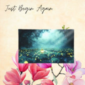 Eenvoudige Night Forest Glowworm Lantaarn Canvas P Afdruk