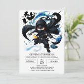 Eenvoudige Ninja Martial Arts Verjaardag Kaart (Staand voorkant)