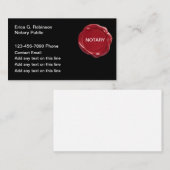 Eenvoudige notaris openbare wax zegel thema visitekaartje (Voorkant / Achterkant)