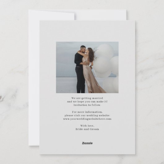 Eenvoudige notitie bewerkbare kleur Opslaan Datum  Feestdagenkaart (Achterkant)