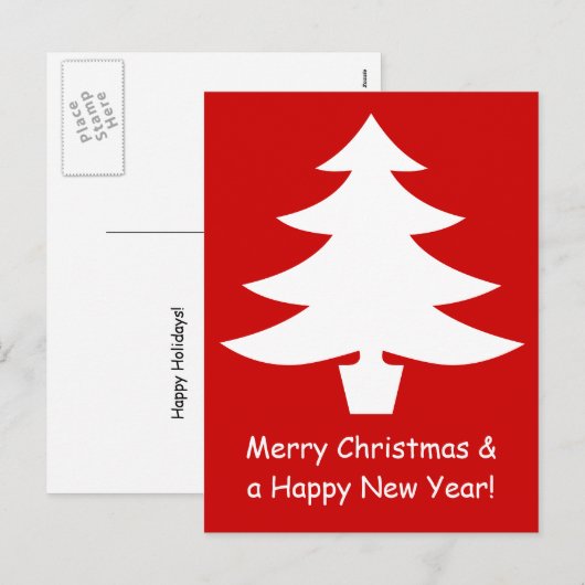 Eenvoudige nuchtere kerstboom icoon briefkaarten (Voorkant / Achterkant)