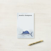 Eenvoudige oceaan Gevist gepersonaliseerd Post-it® Notes (Op bureau)