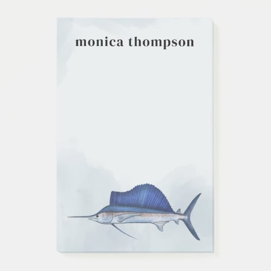 Eenvoudige oceaan Gevist gepersonaliseerd Post-it® Notes (Voorkant)