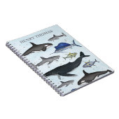 Eenvoudige oceaan zeedieren, grillig Zee Notitieboek (Rechterzijde)