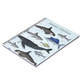 Eenvoudige oceaan zeedieren, grillig Zee Notitieboek (Linkerzijde)