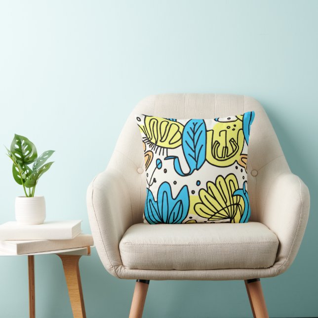 Eenvoudige oceaanpatronen Kunst. Nu kopen Kussen (Stoel)