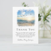 Eenvoudige Ocean Beach Funeral Sympathie Bedankkaart (Staand voorkant)
