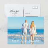 Eenvoudige Ocean Beach Paar Liefde en Bedankt Briefkaart (Voorkant / Achterkant)