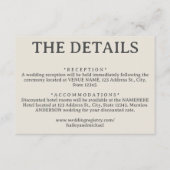 Eenvoudige off witte retro bruiloft details informatiekaartje (Voorkant)