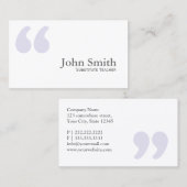 Eenvoudige offertes vervangende leraar visitekaartje (Voorkant / Achterkant)