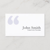 Eenvoudige offertes vervangende leraar visitekaartje (Voorkant)