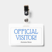 Eenvoudige "OFFICIËLE VISITOR" Badge (Voorzijde met clip)