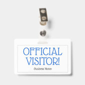 Eenvoudige "OFFICIËLE VISITOR" Badge (Achterkant met clip)