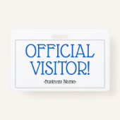 Eenvoudige "OFFICIËLE VISITOR" Badge (Voorkant)