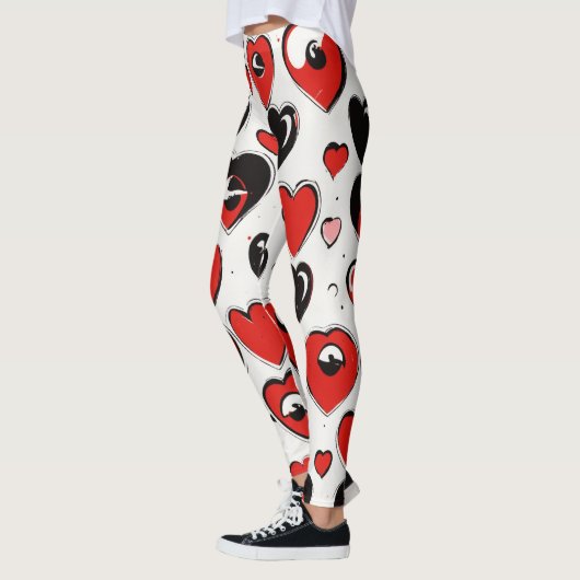 "Eenvoudige ogen Emoji Patroon op Hard" Leggings (Links)