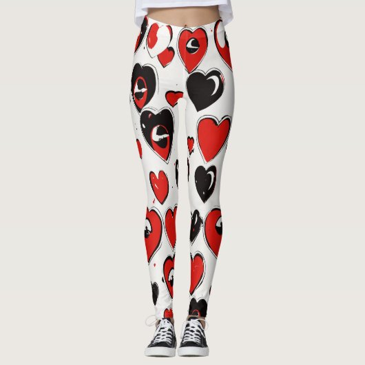 "Eenvoudige ogen Emoji Patroon op Hard" Leggings (Voorkant)